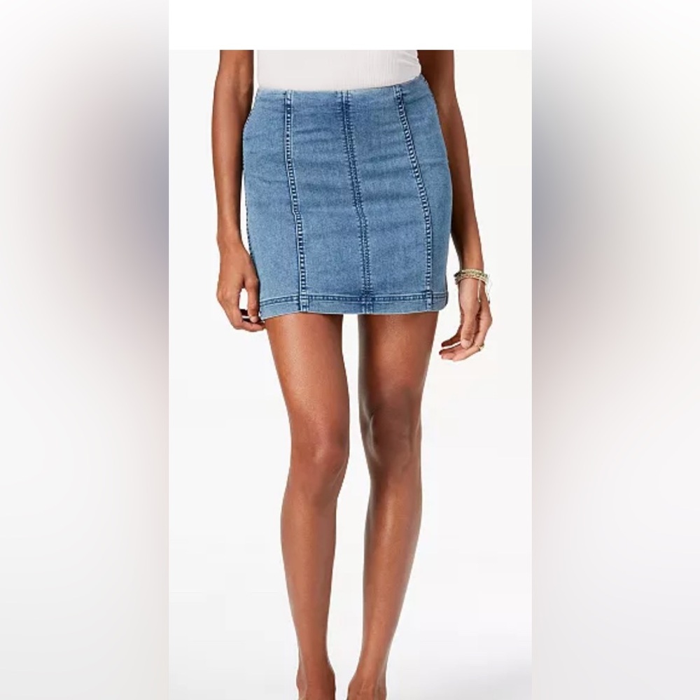 Free People Denim Mini Skirt in Blue SIZE 6